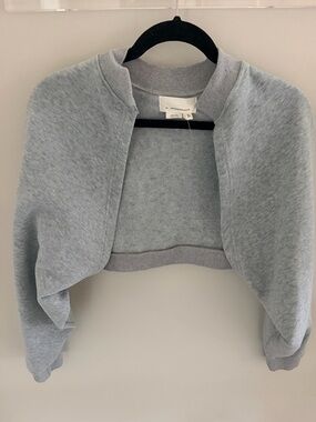 Anthropologie Light Heather Gray Cropped Bolero